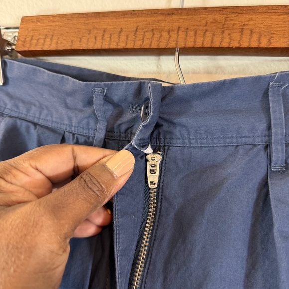 Aritzia Wilfred Blue Wide Leg Cropped Pants Size 00 Cotton Casual Office Preppy - Picture 5 of 11